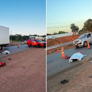 Motociclista morre após bater em caminhão na BR-070 em Várzea Grande; veja vídeo