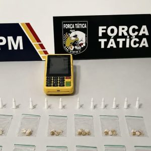 PM encontra drogas embaladas para comercialização e prende homem em Nova Mutum; veja vídeo