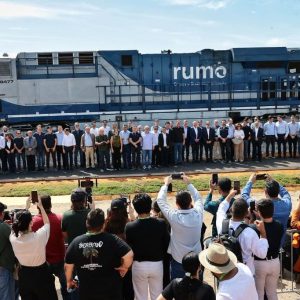 Governo de MT e Rumo inauguram 1º trecho da ferrovia estadual com investimento de R$ 5 bilhões