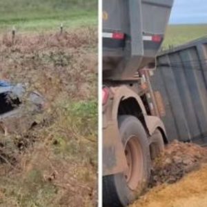 Acidente entre carro e carreta mata motorista em rodovia de MT