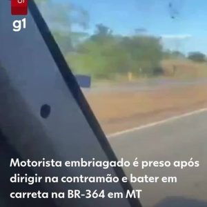 Motorista babado é preso após dirigir na contramão e bater em carreta