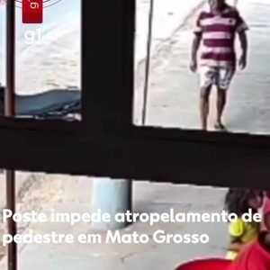 VÍDEO: poste salva homem de atropelamento em MT
