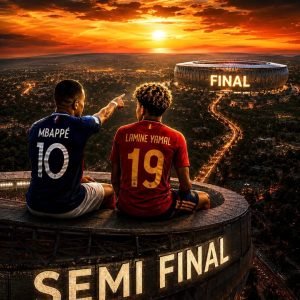 Mbappé pode jogar a terceira final seguida, igualando o recorde de Cafu.

Yamal …