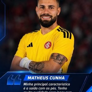 MILAGREIRO!  Matheus Cunha chegou com moral no gol do Internacional.