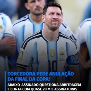 Um abaixo-assinado criado por uma torcedora argentina já ultrapassou 67 mil assi…