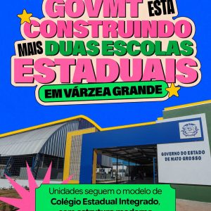 DUAS NOVAS ESCOLAS ESTÃO SAINDO DO PAPEL 

O GovMT está construindo mais duas es…