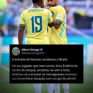 IH RAPAZ!  Um jornalista espanhol detonou Neymar contra a Noruega.