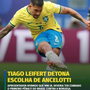 Tiago Leifert criticou Carlo Ancelotti por escalar Bruno Guimarães para abrir a…