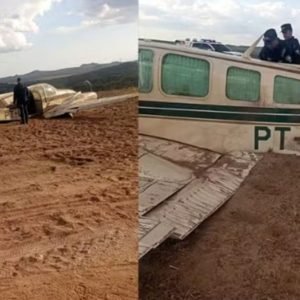 Avião faz pouso forçado em fazenda às margens de rodovia em MT