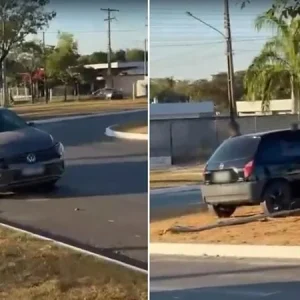 Dois veículos se envolvem em acidente no bairro Bela Vista em Nova Mutum