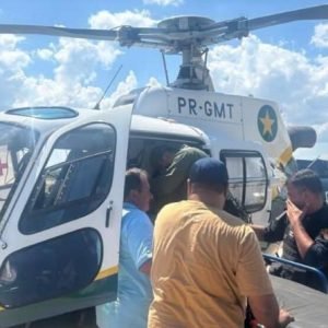 Policial é resgatado de helicóptero após sofrer fratura ao cair de viatura no Nortão