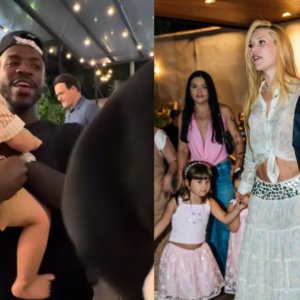 Vini Jr. e filho de Virginia protagonizam momento fofo em festa infantil