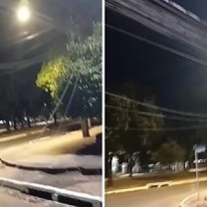 Carreta com maquinário atinge e derruba fios de internet em bairro de Nova Mutum/MT; Veja vídeo | Power Mix