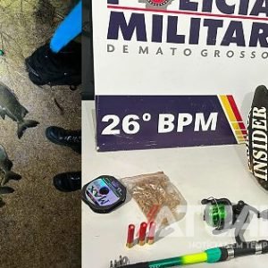 Suspeitos fogem para a mata e abandonam motos, peixes e munições em chácara de Nova Mutum/MT
