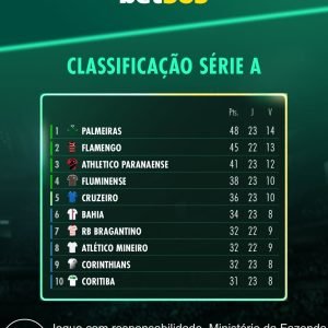 Classificação atualizada! 

E aí, torcedor: comemora a posição ou já começa a co…