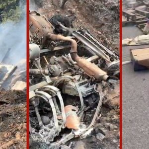 Motorista morre após carreta se envolver em acidente e cair em barranco em Cáceres (MT); vídeo