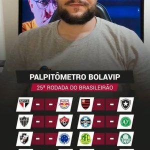 PALPITÔMETRO DA 25ª RODADA!

Tem clássico paulista, clássico carioca e muita ge…