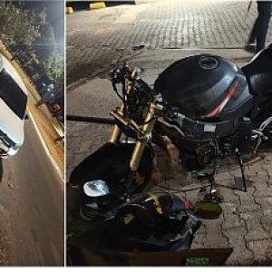Acidente envolvendo carro e motocicleta é registrado na noite desta sexta-feira em Nova Mutum/MT | Power Mix