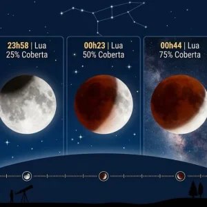 Não durma cedo: Hoje é dia de virar a madrugada para observar um raro eclipse lunar no Brasil que deixará a Lua vermelha