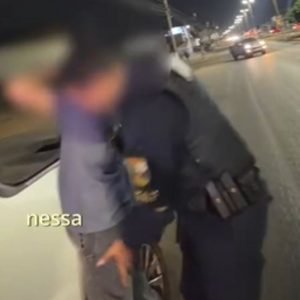 Professor é abordado pela polícia após vandalizar muro em MT