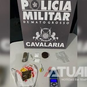 Cavalaria prende homem e mulher por tráfico de drogas em boate de Nova Mutum/MT