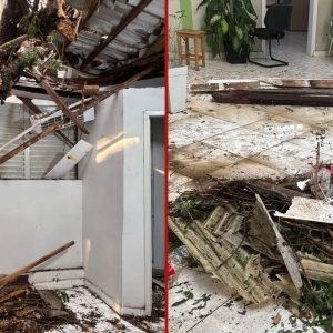 Árvore cai em unidade de saúde e fere enfermeira em Cuiabá
