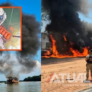 PF, Ibama e Funai inutilizam balsas usadas em garimpo ilegal em MT