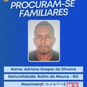 Politec procura por familiares de homem encontrado morto em Nova Bandeirantes