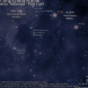 A Nebulosa da América do Norte, a Nebulosa do Pelicano e mais de um milhão de estrelas da Via Láctea numa mesma imagem