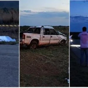 Capotamento em curva deixa 2 mortos e S10 destruída em MT