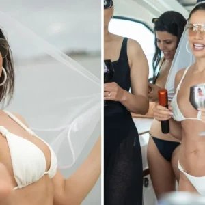 De véu e biquíni, Juliette mostra fotos de despedida de solteira