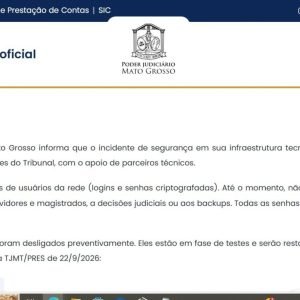 TJMT segue fora do ar e atendimento ao público continua suspenso nesta segunda-feira (28); saiba o que está funcionando