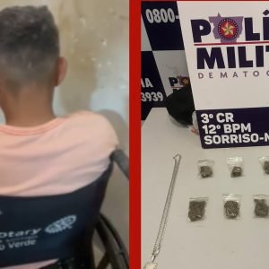 Cadeirante é preso com drogas após tentar fugir de abordagem em MT; vídeo