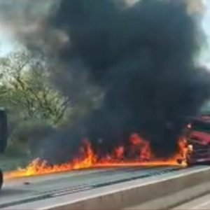 VÍDEO: Duas carretas batem e provocam princípio de incêndio em MT