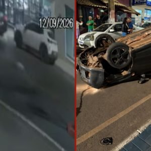 Motorista bêbada e sem CNH capota carro após atingir 3 veículos em MT
