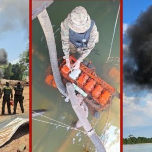 Balsas e maquinários de garimpo ilegal são destruídos em terra indígena por risco de contaminação de rios em MT