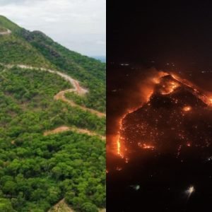 ANTES e DEPOIS: veja impacto do incêndio no Morro de Santo Antônio