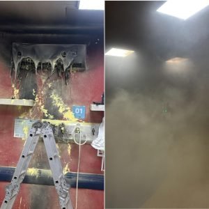 Ar-condicionado derrete após incêndio em hospital de MT