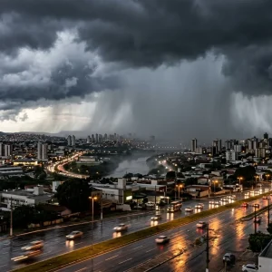 Inmet emite alerta amarelo de tempestade com ventos e granizo para Cuiabá e Várzea Grande