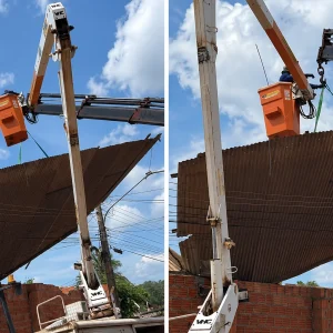 Telhado de zinco cai sobre rede elétrica após forte chuva e deixa moradores mais de 24 horas sem energia em Mirassol d’Oeste; veja vídeo