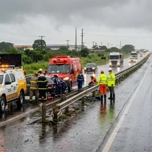 Motorista de 34 anos morre e família fica ferida em capotamento na BR-163 em Rondonópolis