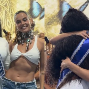 Ex-rainha da Beija-Flor, que desfile como musa, recebe faixa de Lancellotti