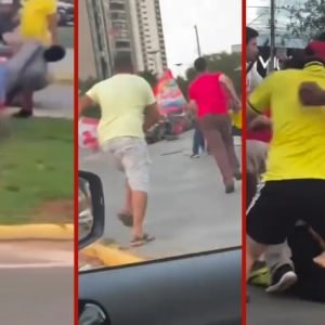 VÍDEO: manifestantes e candidato não eleito se envolvem em confusão em MT