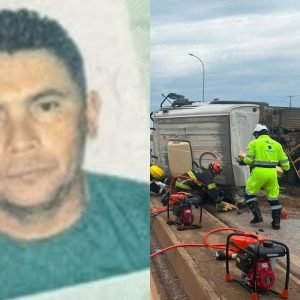 Motorista morre após caminhão tombar na BR-163 em Sorriso (MT)