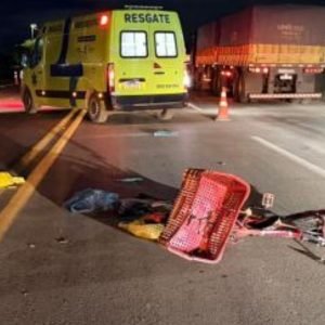 Idoso morre atropelado de bicicleta em MT; motorista foge sem socorro