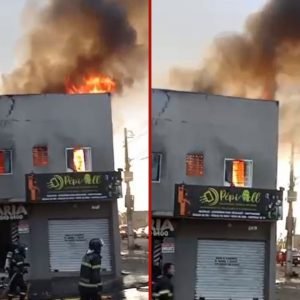 VÍDEO: incêndio atinge quitinete e deixa prédio tomado por fumaça em Cuiabá
