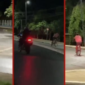VÍDEO: homem é preso suspeito de roubar celular de jovem à espera de motorista de app e fugir de bicicleta em MT